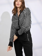 Star by Julien MacDonald Black Abstract Stripe Shirt - Image 5 of 6