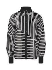 Star by Julien MacDonald Black Abstract Stripe Shirt - Image 6 of 6