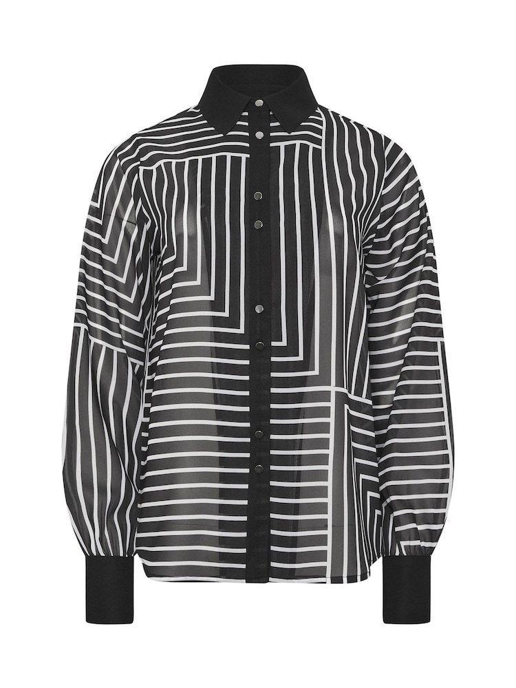 Star by Julien MacDonald Black Abstract Stripe Shirt - Image 6 of 6