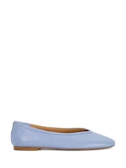 Dune London Blue Leather Hetta Ballet Pumps - Image 2 of 6