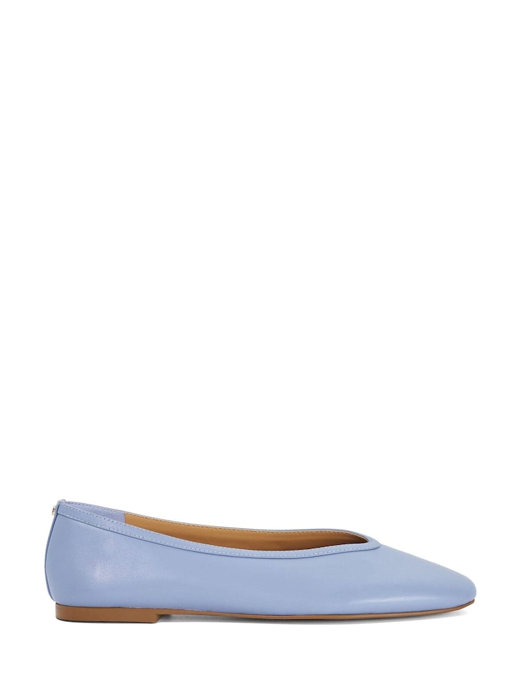 Dune London Blue Leather Hetta Ballet Pumps - Image 2 of 6 Dune London Blue Leather Hetta Ballet Pumps - Image 2 of 6