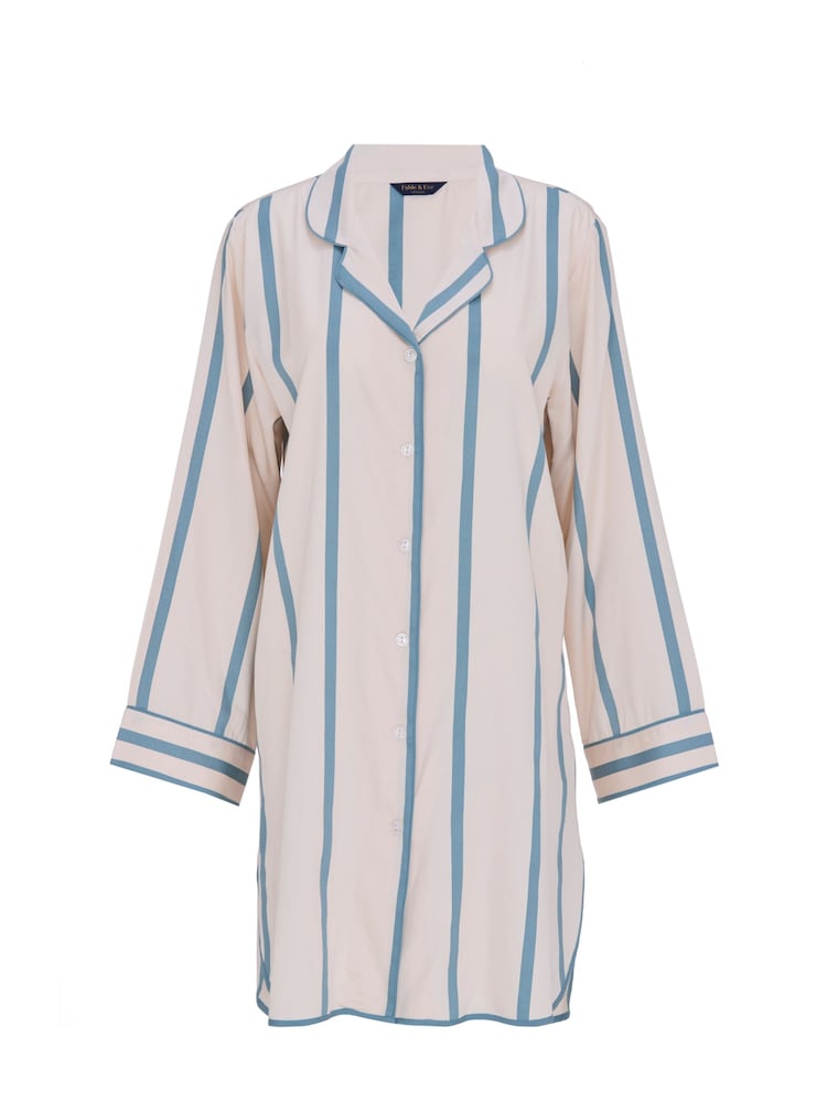 Fable and Eve Printed Stripe Long Sleeve Nightshirt - תמונה 4 מתוך 4 Fable and Eve Printed Stripe Long Sleeve Nightshirt - תמונה 4 מתוך 4