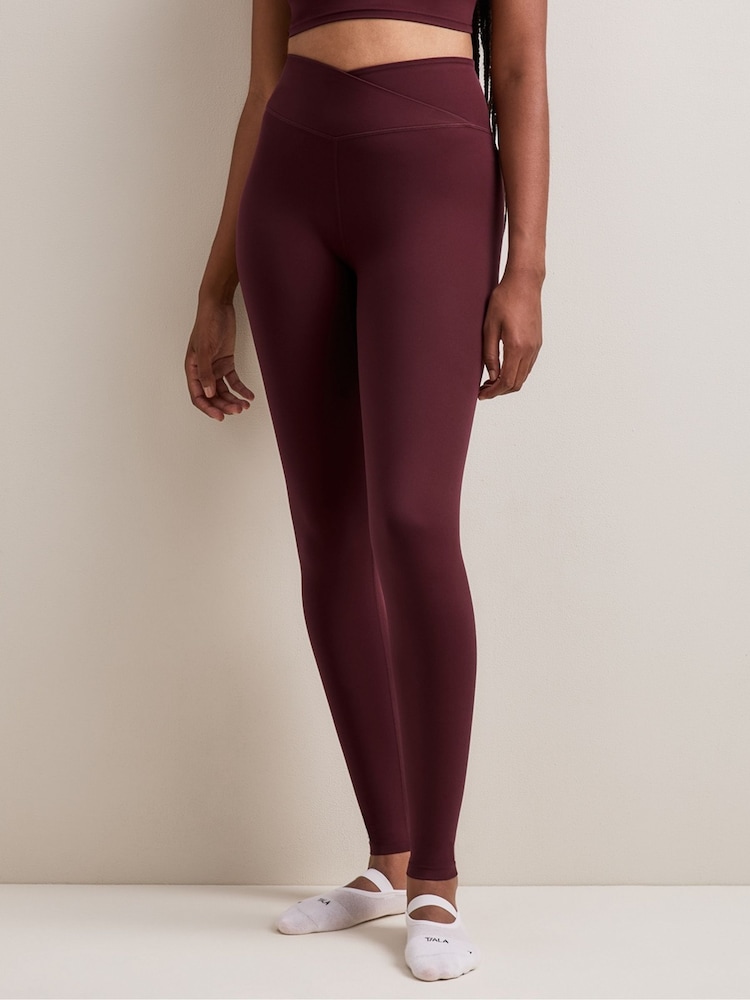 Sarkans - TALA Dayflex No Front Seam Wrap High Waist Full Leggings - Attēls 1 no 3