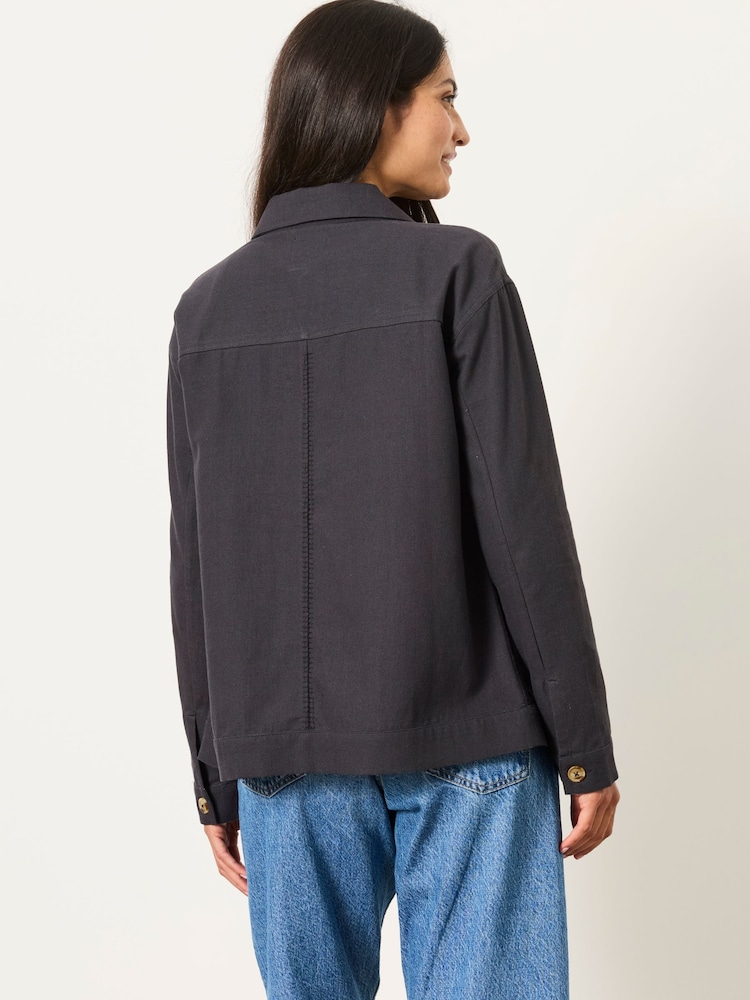 FatFace Charcoal Grey Isabelle Embroidered Jacket - Image 2 of 7 FatFace Charcoal Grey Isabelle Embroidered Jacket - Image 2 of 7