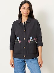 FatFace Charcoal Grey Isabelle Embroidered Jacket - Image 5 of 7