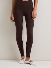 Brūna krāsa - TALA Dayflex No Front Seam Wrap High Waist Full Leggings - Attēls 1 no 3