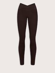 Brūna krāsa - TALA Dayflex No Front Seam Wrap High Waist Full Leggings - Attēls 3 no 3