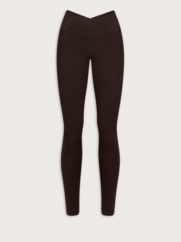 Brūna krāsa - TALA Dayflex No Front Seam Wrap High Waist Full Leggings - Attēls 3 no 3