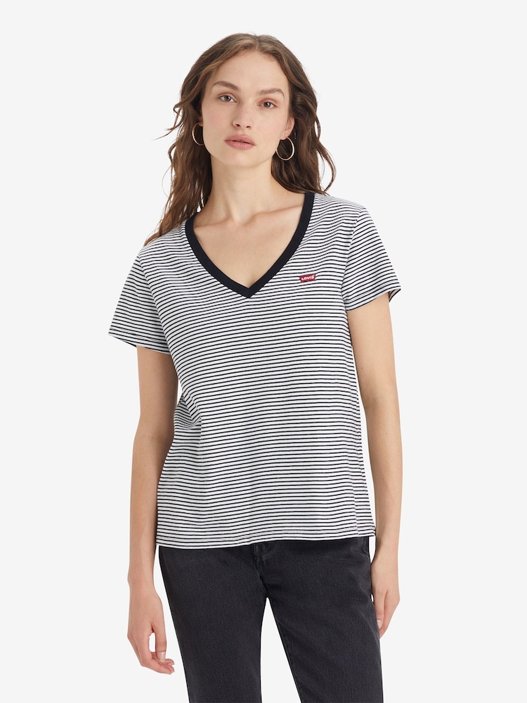 Levi's® Blue Perfect-V-Neck T-Shirt - Image 4 of 4 Levi's® Blue Perfect-V-Neck T-Shirt - Image 4 of 4