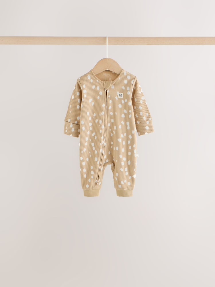 Brown Animal Print Two-Way Zip Baby Sleepsuits 4 Pack (0mths-3yrs) - Image 2 of 10 Brown Animal Print Two-Way Zip Baby Sleepsuits 4 Pack (0mths-3yrs) - Image 2 of 10