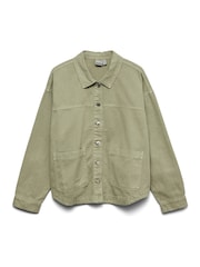 VERO MODA Green Long Sleeve Denim Shacket - Image 5 of 6