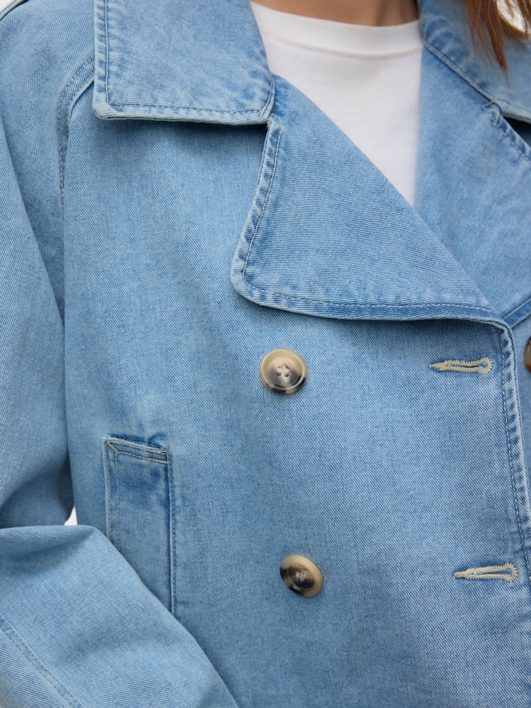 VERO MODA Kurzer Denim-Trenchcoat - Bild 2 von 7