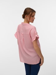VERO MODA Pink Short Sleeve Button Through Open Neck Shirt - Image 2 of 5