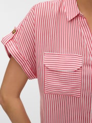 VERO MODA Pink Short Sleeve Button Through Open Neck Shirt - Image 3 of 5