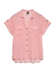 VERO MODA Pink Short Sleeve Button Through Open Neck Shirt - Image 5 of 5