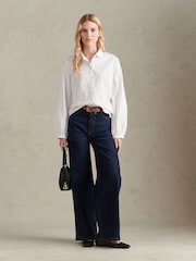 U.S. Polo Assn. White Broderie Detail Loose Fit Shirt - Image 2 of 9