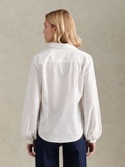 U.S. Polo Assn. White Broderie Detail Loose Fit Shirt - Image 3 of 9