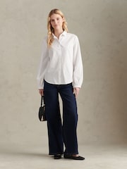 U.S. Polo Assn. White Broderie Detail Loose Fit Shirt - Image 4 of 9