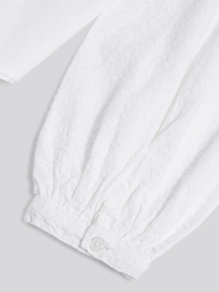 U.S. Polo Assn. White Broderie Detail Loose Fit Shirt - Image 9 of 9