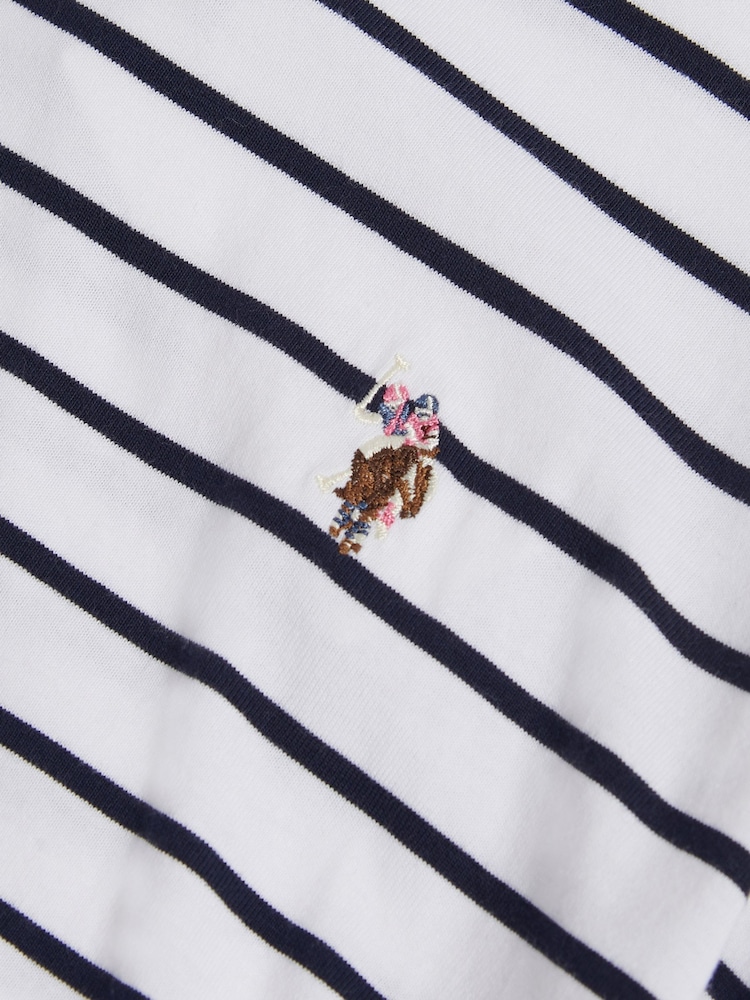 U.S. Polo Assn. Stripe Tie Detail Midi Dress - Bild 3 von 3