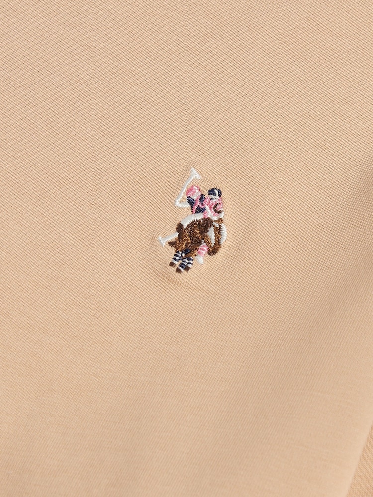 U.S. Polo Assn Natural Double Horsemen Long Sleeve T-Shirt - Image 3 of 3