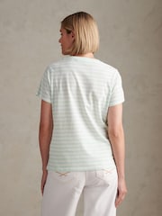 U.S. Polo Assn. Green Stripe V-Neck T-Shirt - Image 4 of 7