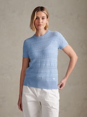 U.S. Polo Assn חולצת טי סרוגה בעיטור פוינטל - תמונה 1 מתוך 7