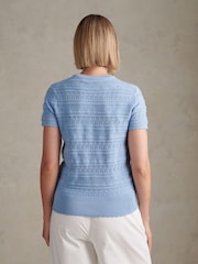 U.S. Polo Assn חולצת טי סרוגה בעיטור פוינטל - תמונה 2 מתוך 7