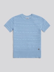 U.S. Polo Assn חולצת טי סרוגה בעיטור פוינטל - תמונה 5 מתוך 7