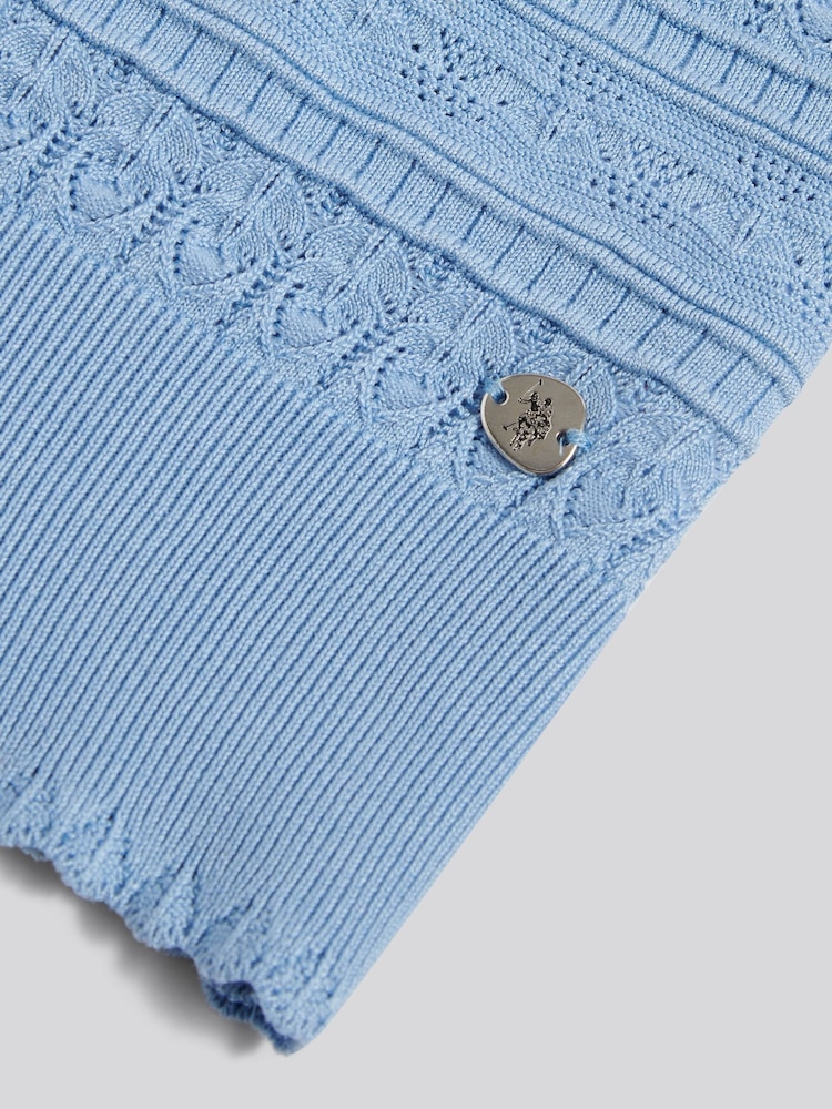 U.S. Polo Assn חולצת טי סרוגה בעיטור פוינטל - תמונה 7 מתוך 7