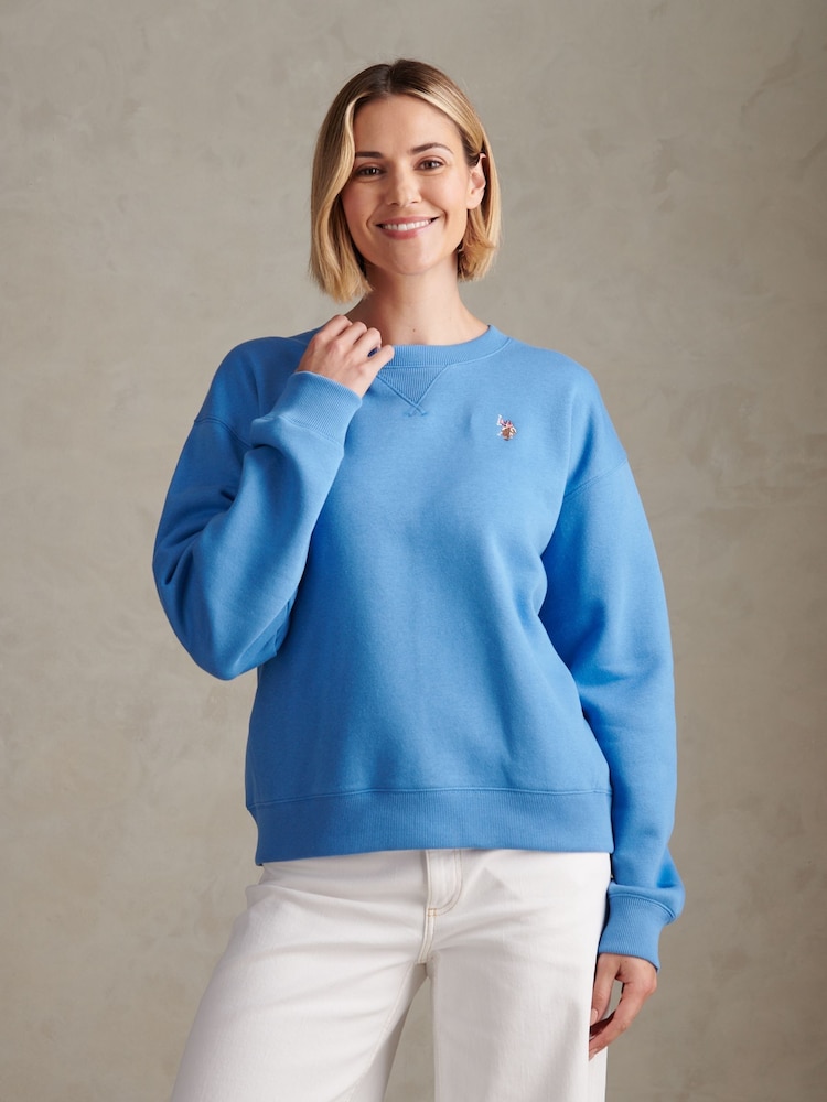 U.S. Polo Assn. Blue Double Horsemen Crew Neck Sweatshirt - Image 1 of 8 U.S. Polo Assn. Blue Double Horsemen Crew Neck Sweatshirt - Image 1 of 8