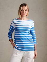 U.S. Polo Assn. Blue Gradient Stripe Boatneck T-Shirt - Image 1 of 7