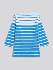 U.S. Polo Assn. Blue Gradient Stripe Boatneck T-Shirt - Image 6 of 7