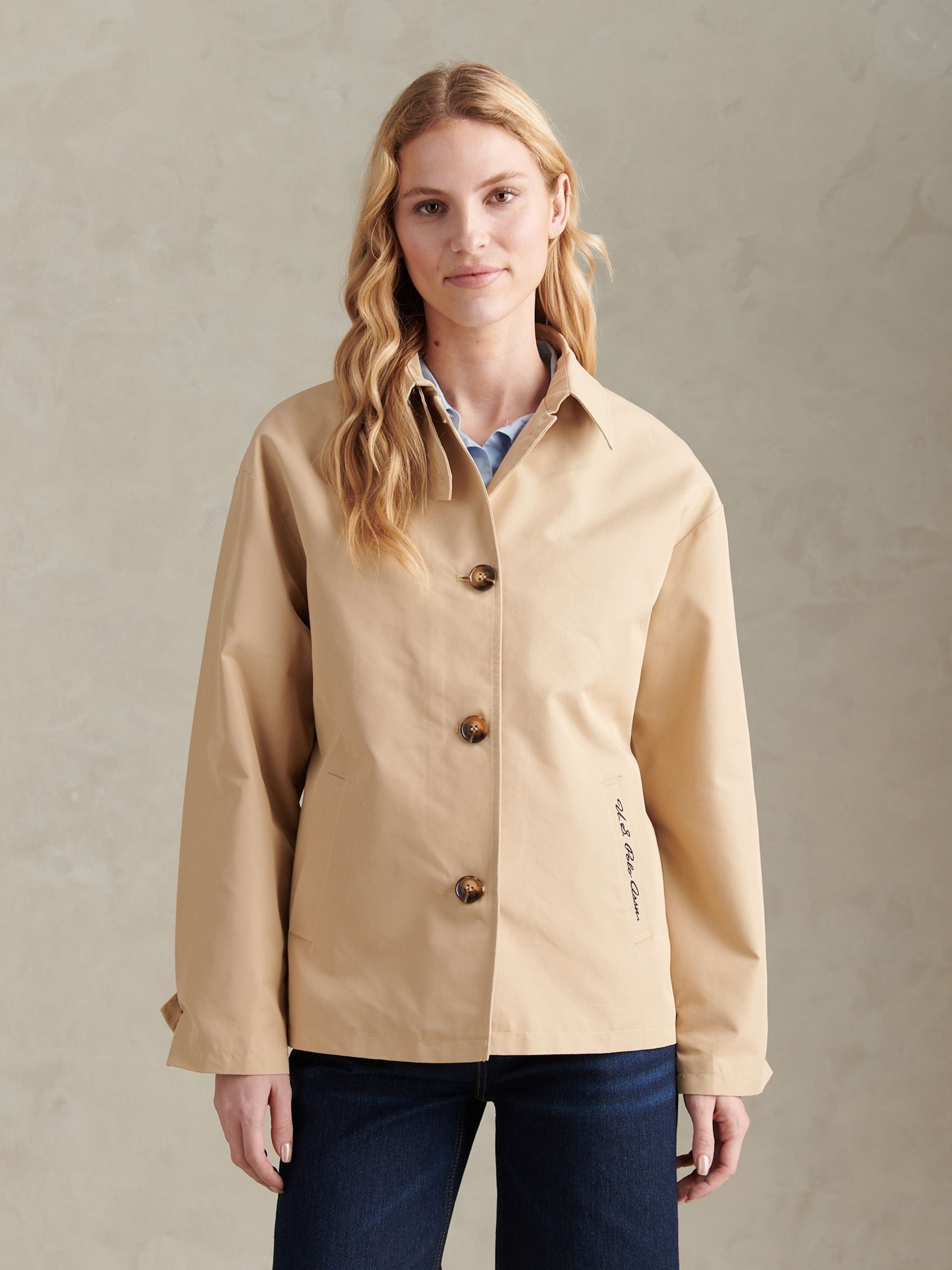 Buy U.S. Polo Assn Natural Water Resistant Short Trench Coat from
