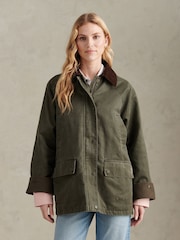 אפור - U.S. Polo Assn Waxed Cotton Short Parka - תמונה 1 מתוך 11