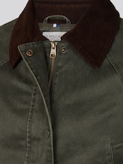 אפור - U.S. Polo Assn Waxed Cotton Short Parka - תמונה 10 מתוך 11