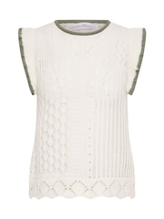 أبيض - PixieGirl Petite Frill Shoulder Tank Top - Image 5 of 5