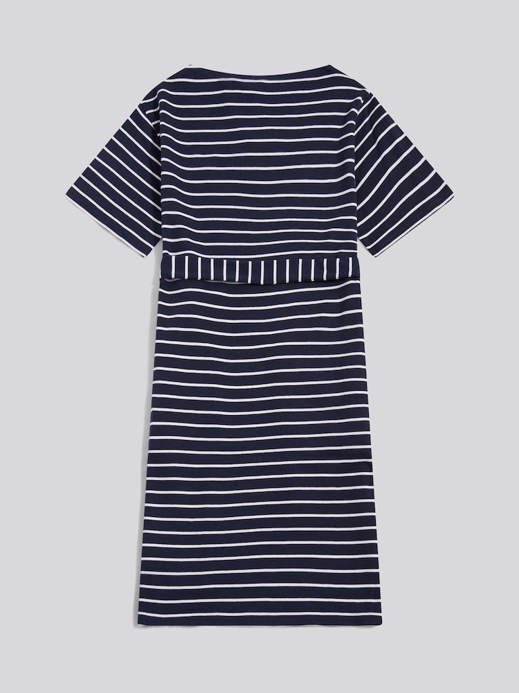 U.S. Polo Assn. Stripe Belted Boat Neck Midi Dress - Bild 2 von 3