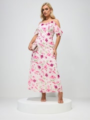 Rosa - Yours Curve London Schulterfreies Maxikleid - Bild 1 von 5