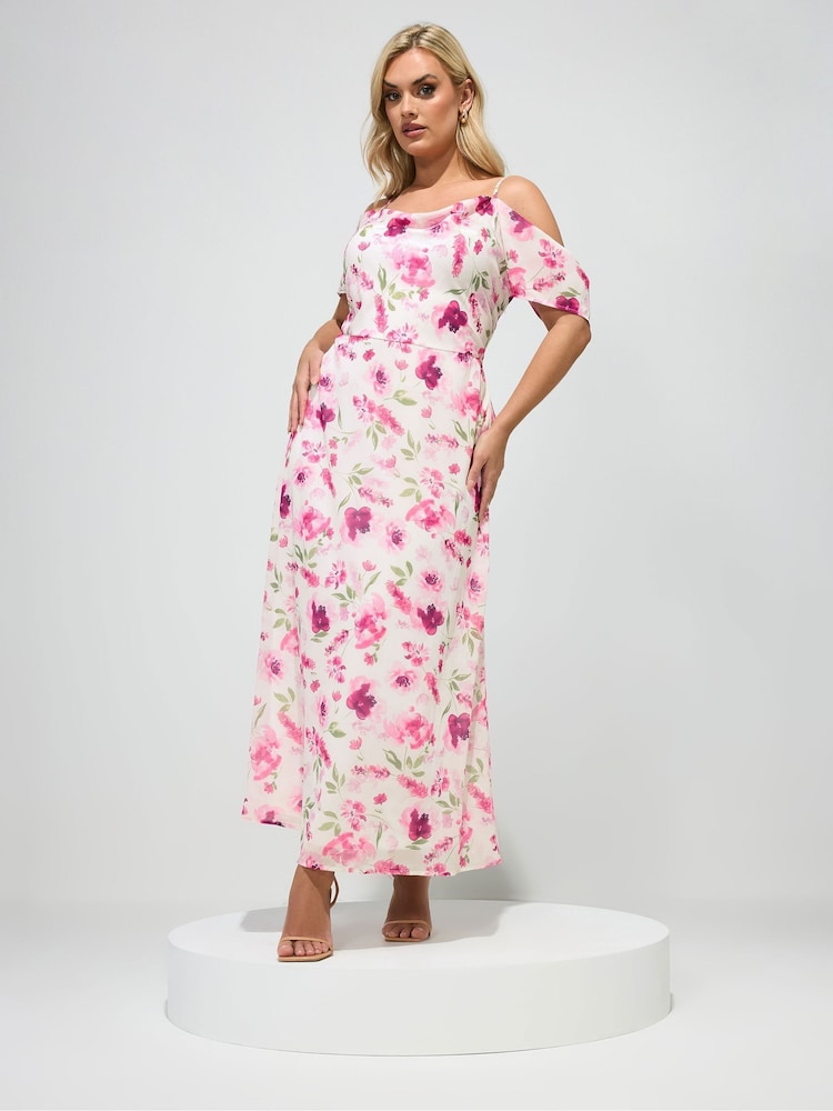 Rosa - Yours Curve London Schulterfreies Maxikleid - Bild 2 von 5