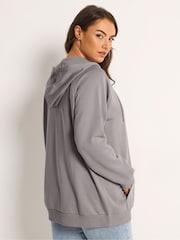 Yours Curve Purple Essential Zip Through Hoodie - Image 3 of 6