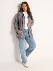 Yours Curve Purple Essential Zip Through Hoodie - Image 4 of 6