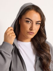 Yours Curve Purple Essential Zip Through Hoodie - Image 5 of 6