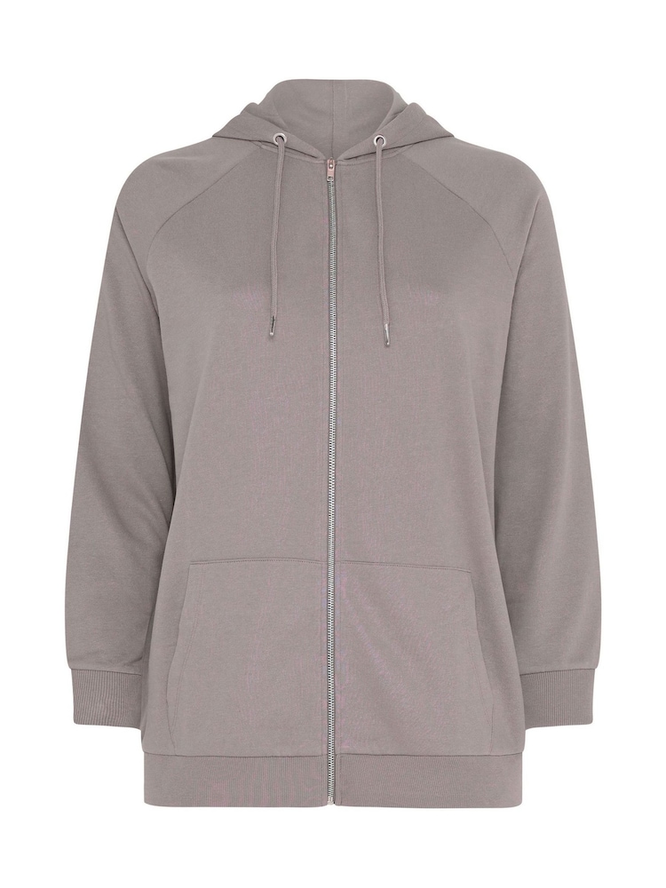 Yours Curve Purple Essential Zip Through Hoodie - Image 6 of 6
