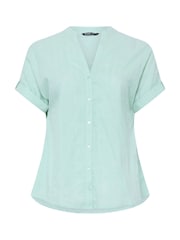 Yours Curve Green Dobby Stripe Blouse - Image 5 of 5