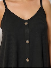 Yours Curve Black Swing Button Through Cami Top - Image 4 of 5