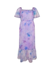 Yours Curve Purple London Organza Dress - Image 5 of 5