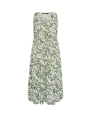 Yours Curve Green Leaf Print Sundress - Image 5 of 5