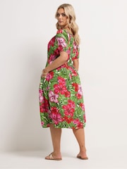 Yours Curve Green Bardot Midaxi Dress - Image 3 of 5