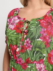 Yours Curve Green Bardot Midaxi Dress - Image 4 of 5